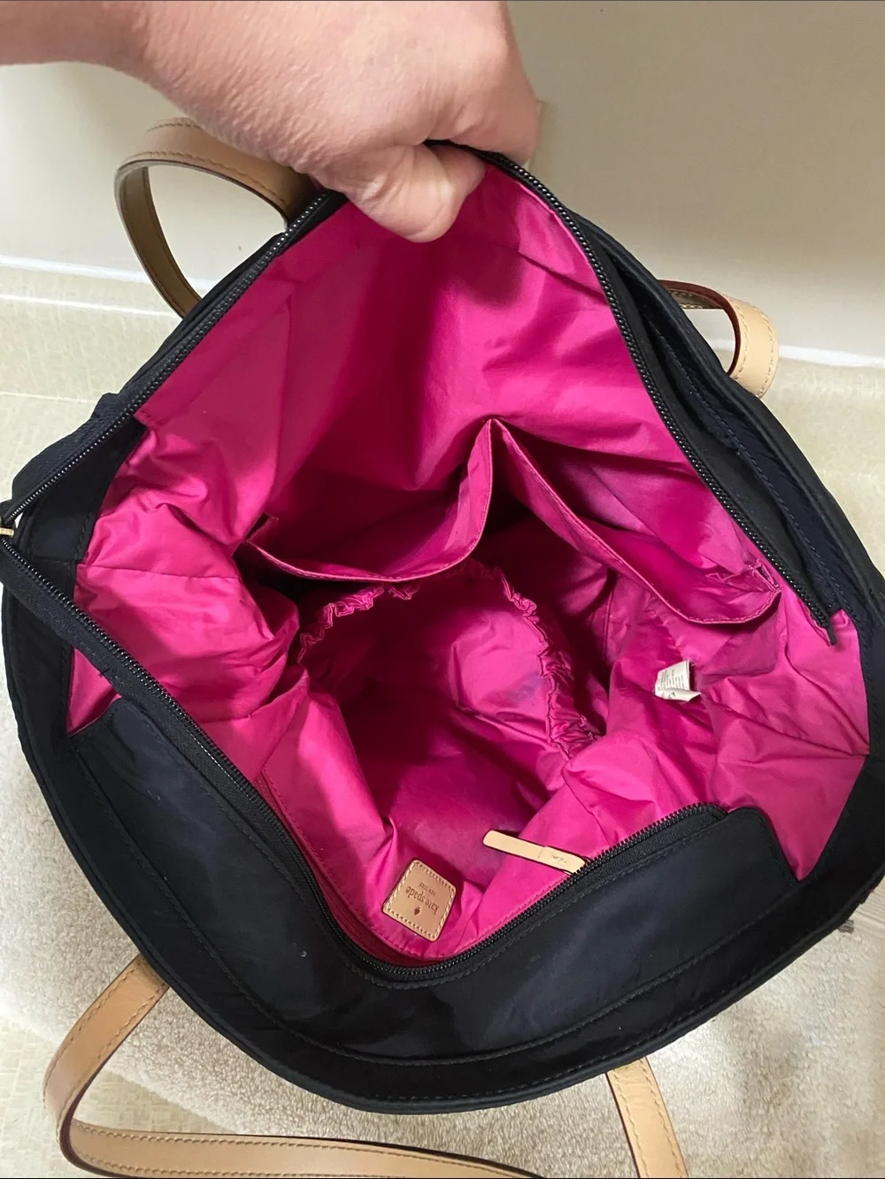 kate spade Black Nylon diaper bag with Crossbody strap